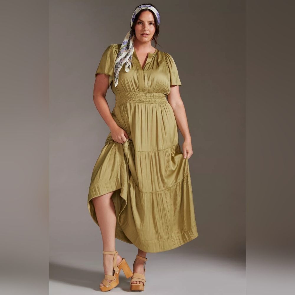 ANTHROPOLOGIE The Somerset Maxi Dress Satin